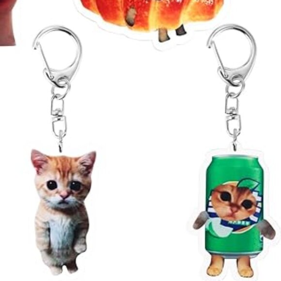 Key Chains - Kitty Cat Kawaii Banana Meme Bag Charms  - Set of 11 - Picture 7 of 7